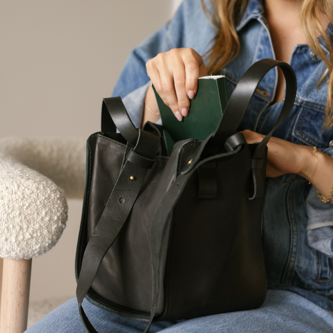 Abel Full-Grain Leather Compact Bucket Bag – Handcrafted in Ethiopia - Image 9