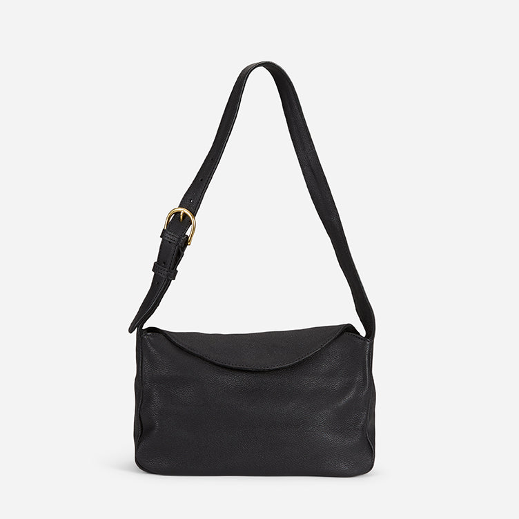 Saba Milled Leather Folded Shoulder Bag – Handcrafted in Ethiopia