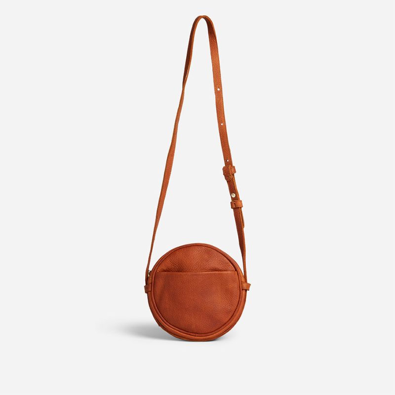 Kyah Full-Grain Leather Circle Crossbody Bag – Handcrafted in Ethiopia