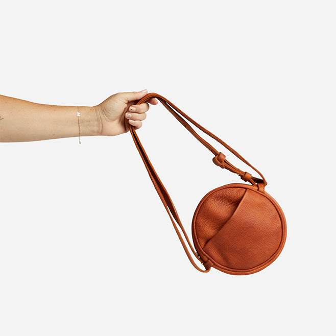 Kyah Full-Grain Leather Circle Crossbody Bag – Handcrafted in Ethiopia - Image 2