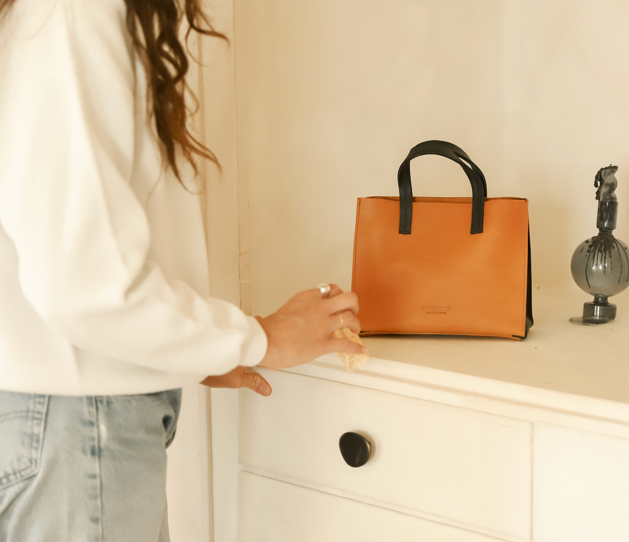 Avila Mini Leather Tote Bag – Handcrafted in Ethiopia - Image 7