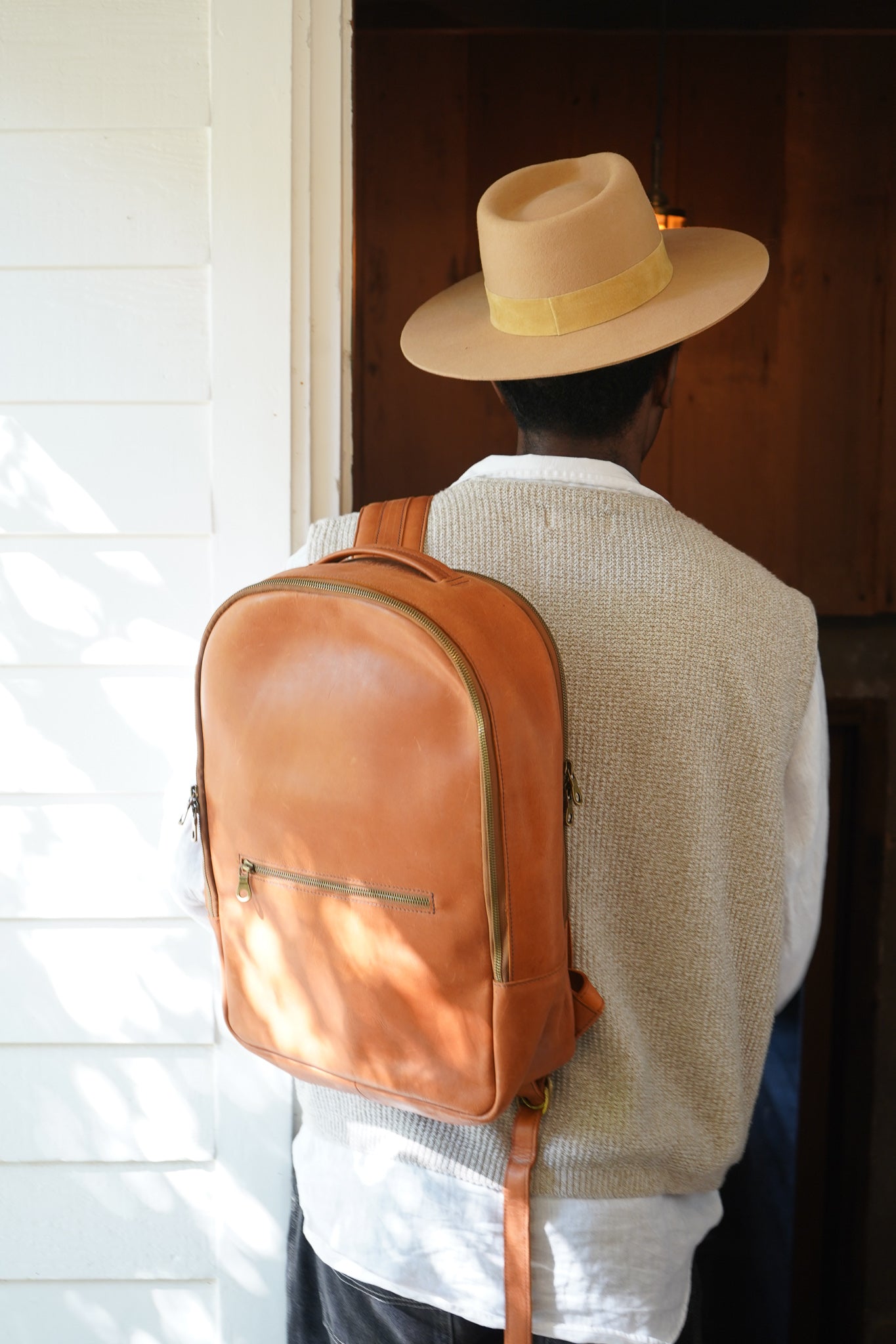 Atlas Full-Grain Leather Backpack – Parker Clay Flagship, Handcrafted in Ethiopia - Image 2