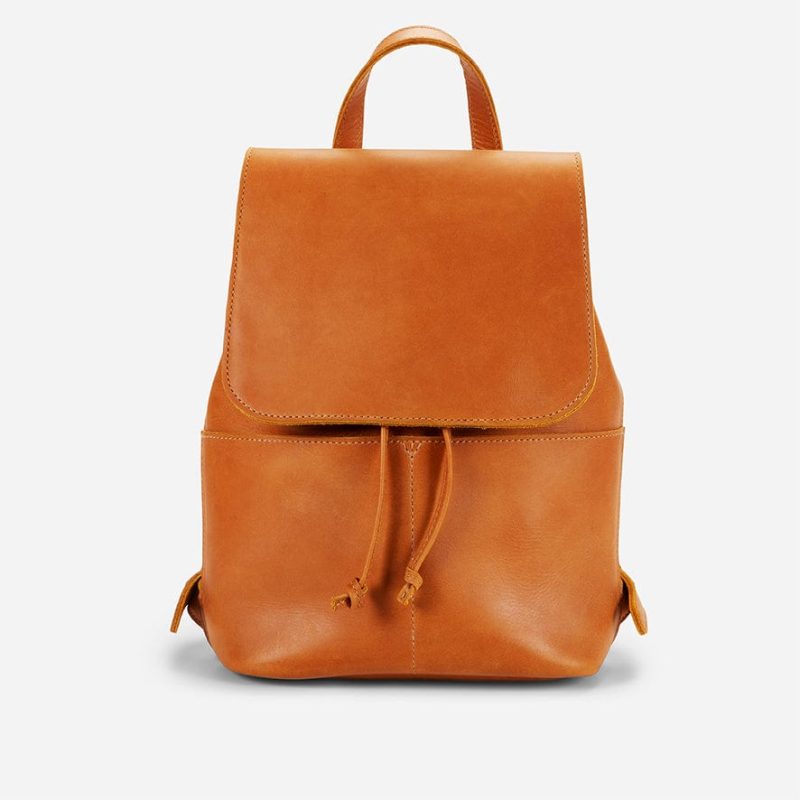 Abby Full-Grain Leather Drawstring Backpack – Handcrafted in Ethiopia