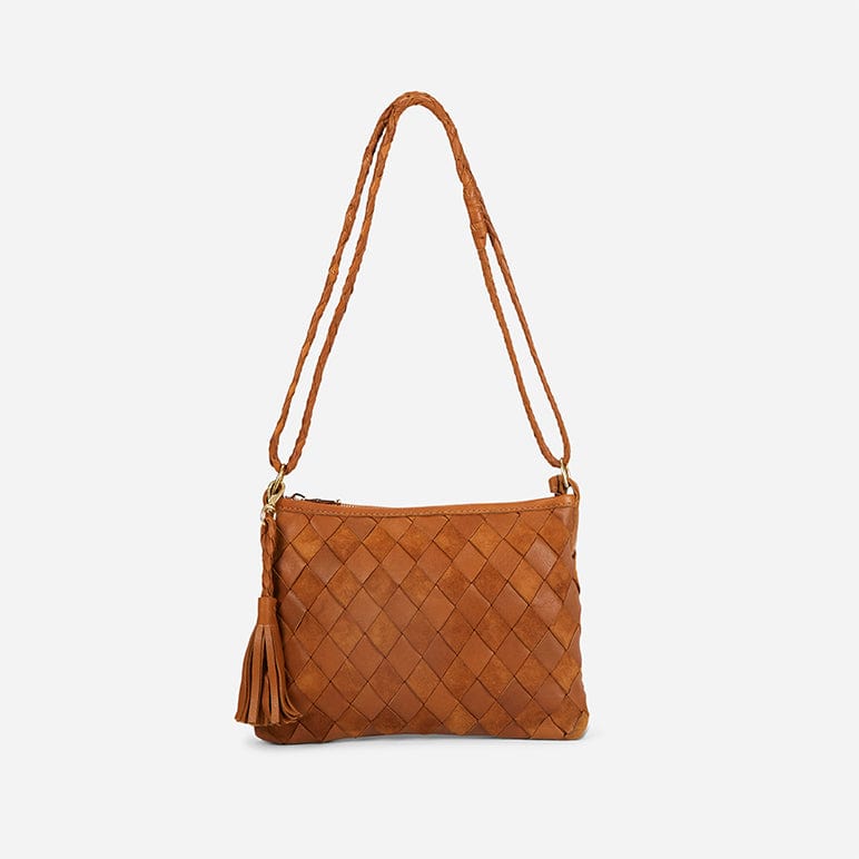 Maraki Full-Grain Woven Leather Crossbody Bag – Handcrafted in Ethiopia
