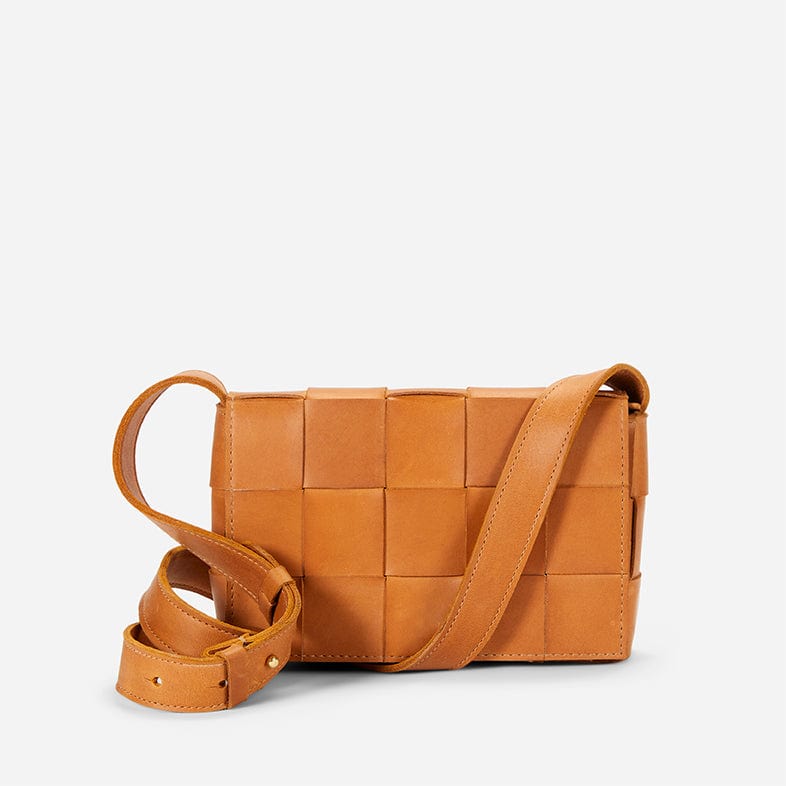 Deset Full-Grain Woven Leather Crossbody Bag – Handcrafted in Ethiopia