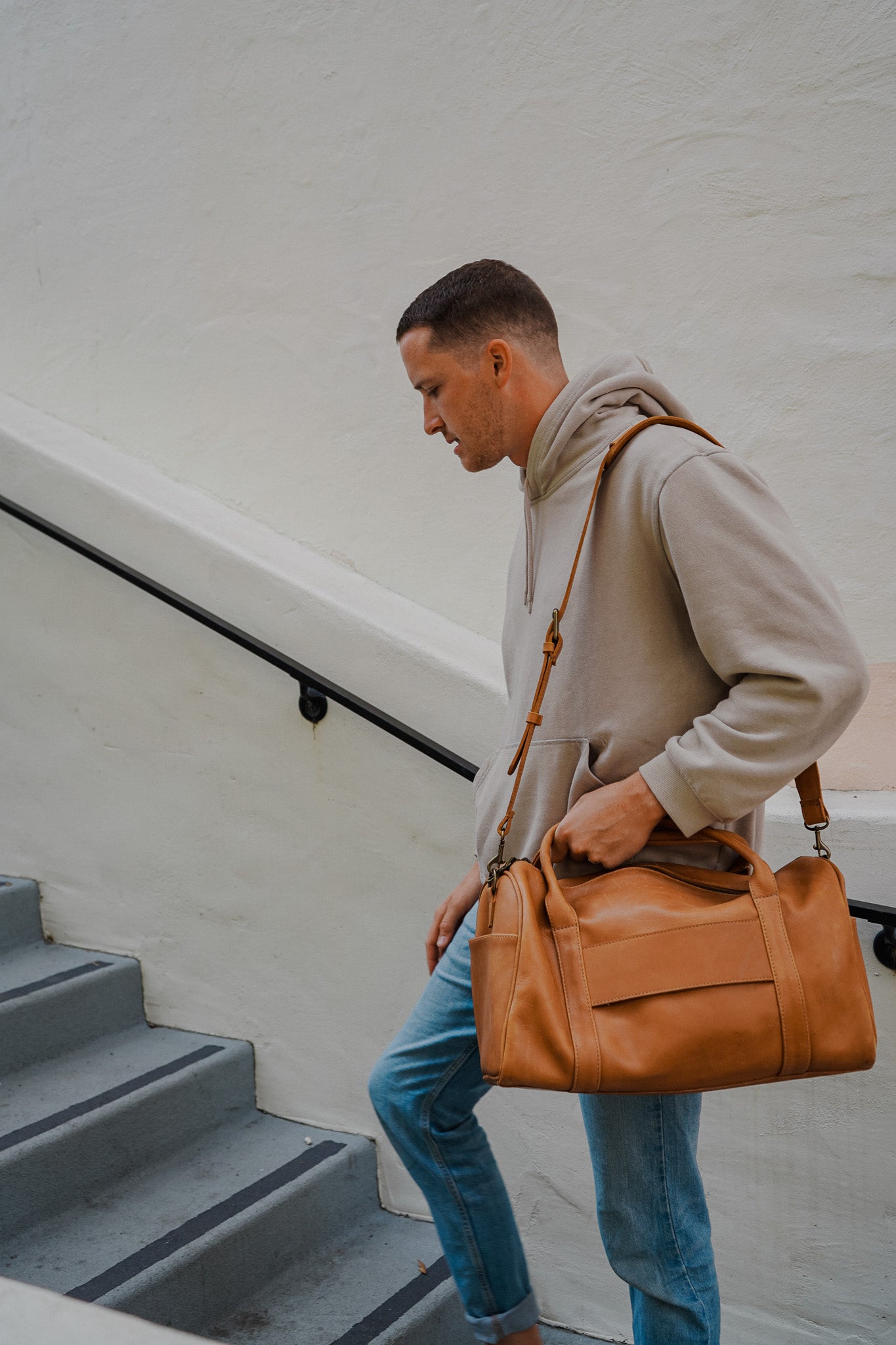 San Ysidro Full-Grain Leather Weekender Duffle – Handcrafted in Ethiopia - Image 3