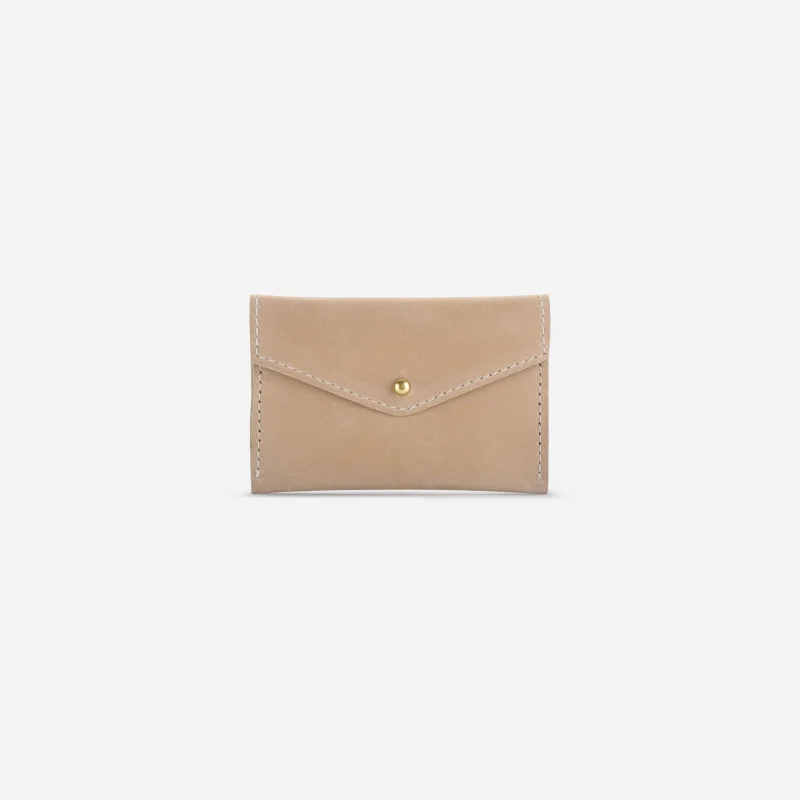 Tigi Full-Grain Leather Card Wallet – Sand, Handcrafted in Ethiopia