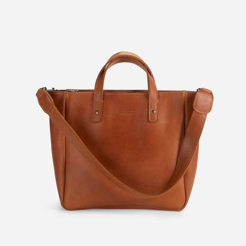 Merkato Small Full-Grain Leather Zip Tote – Handcrafted in Ethiopia