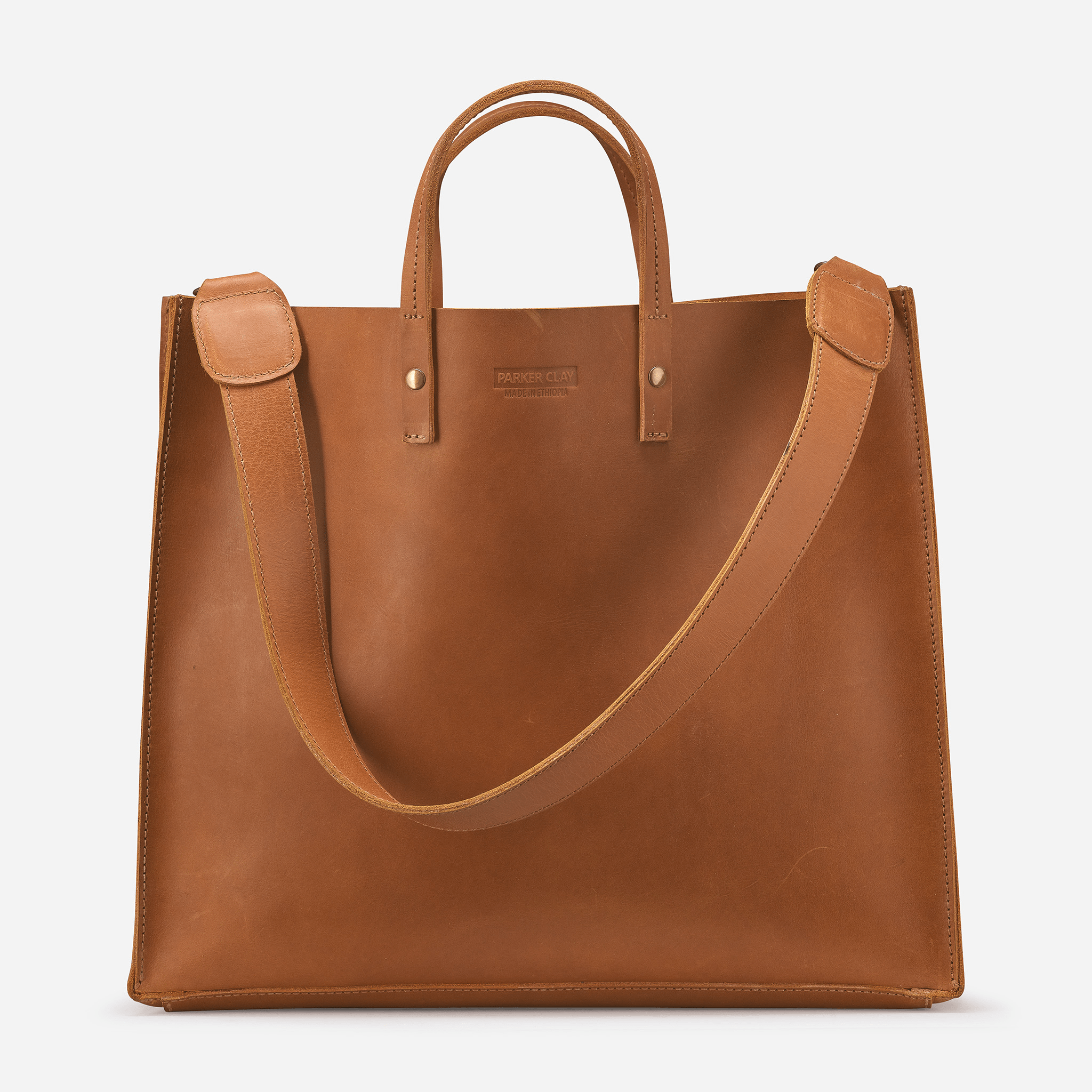 Merkato Shopper Full-Grain Leather Tote – Handcrafted in Ethiopia - Image 6