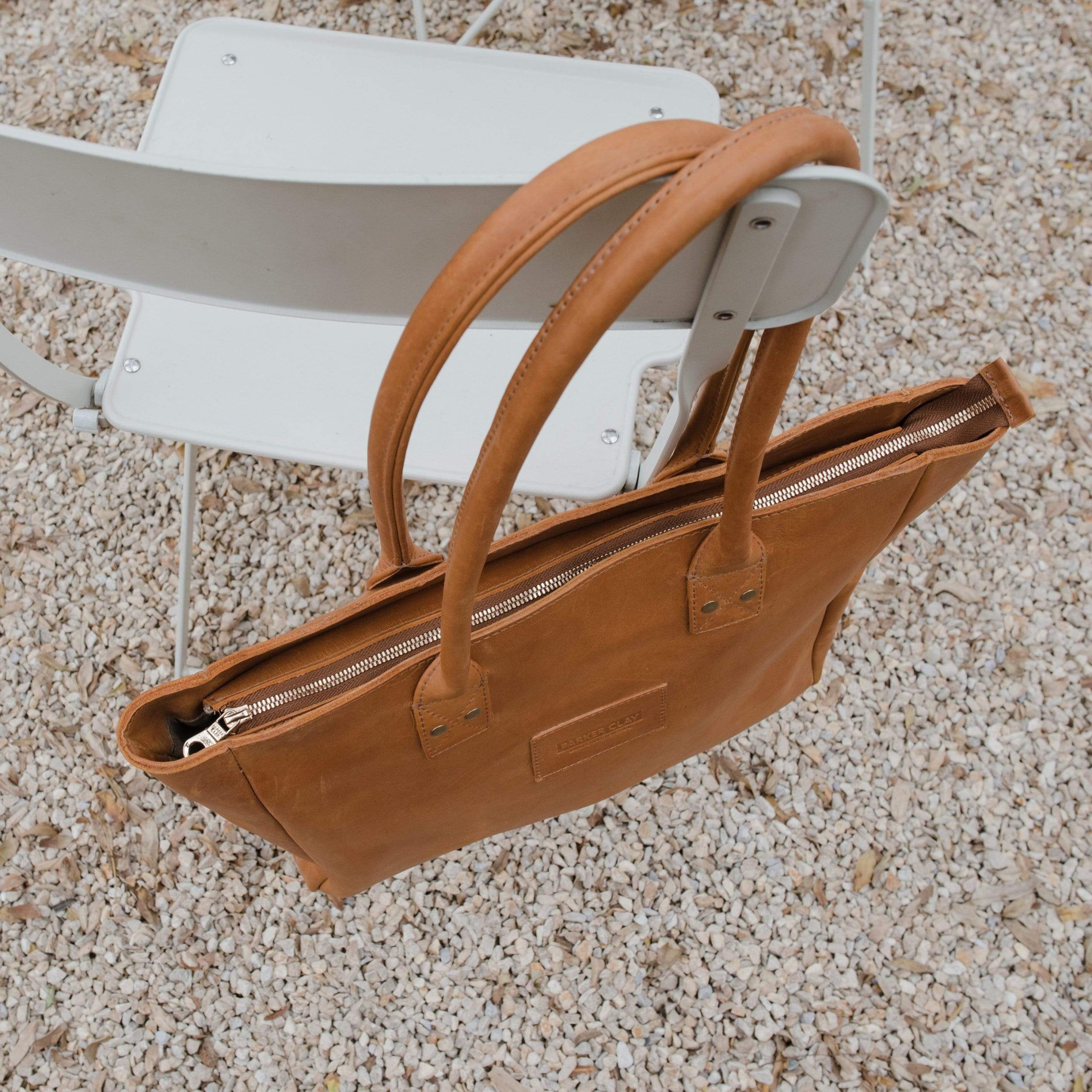 Merkato Signature Full-Grain Leather Zip Tote – Handcrafted in Ethiopia - Image 3