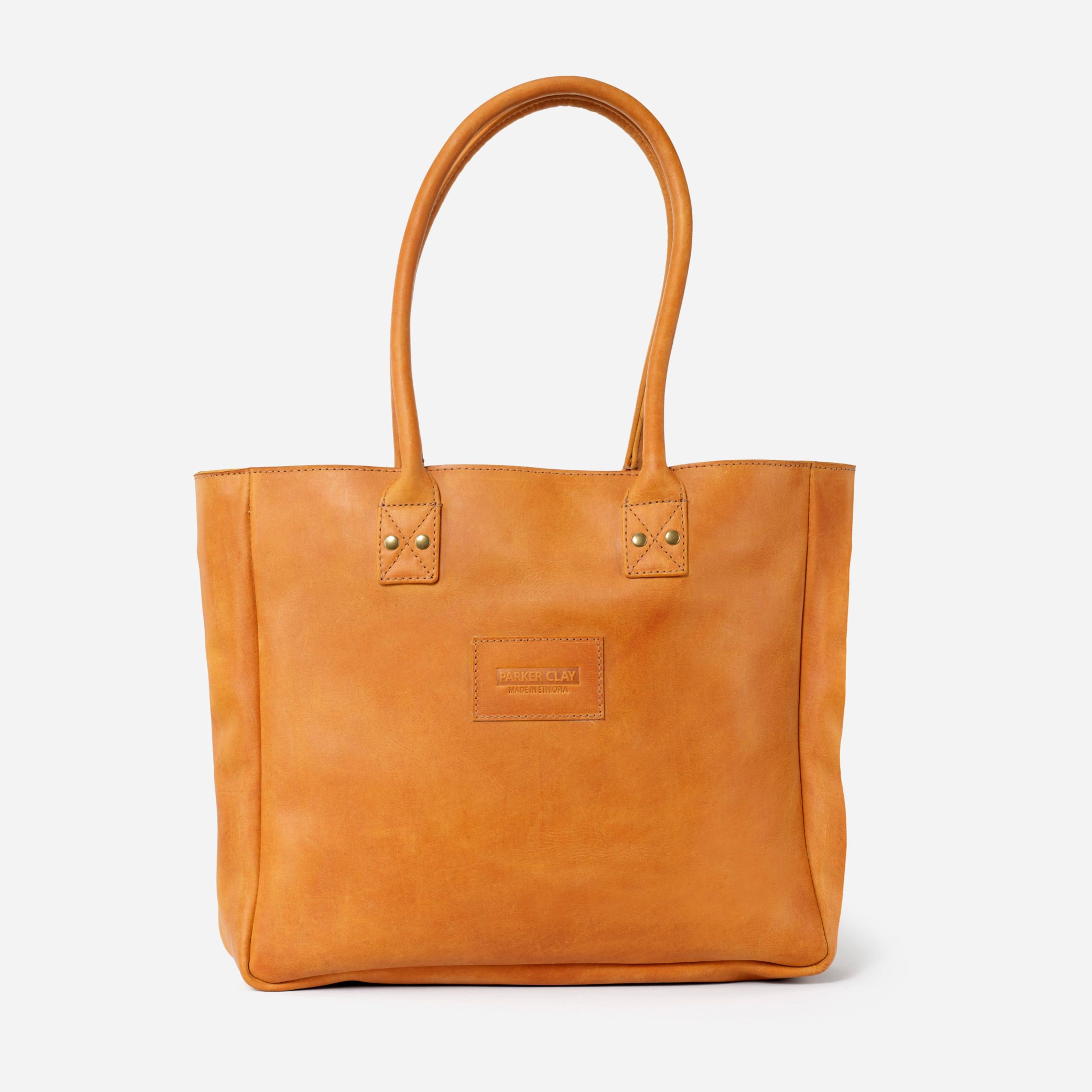 Merkato Signature Full-Grain Leather Zip Tote – Handcrafted in Ethiopia - Image 4