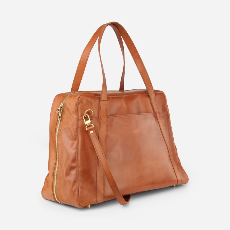 Taytu Full-Grain Leather Weekender Bag – Handcrafted in Ethiopia