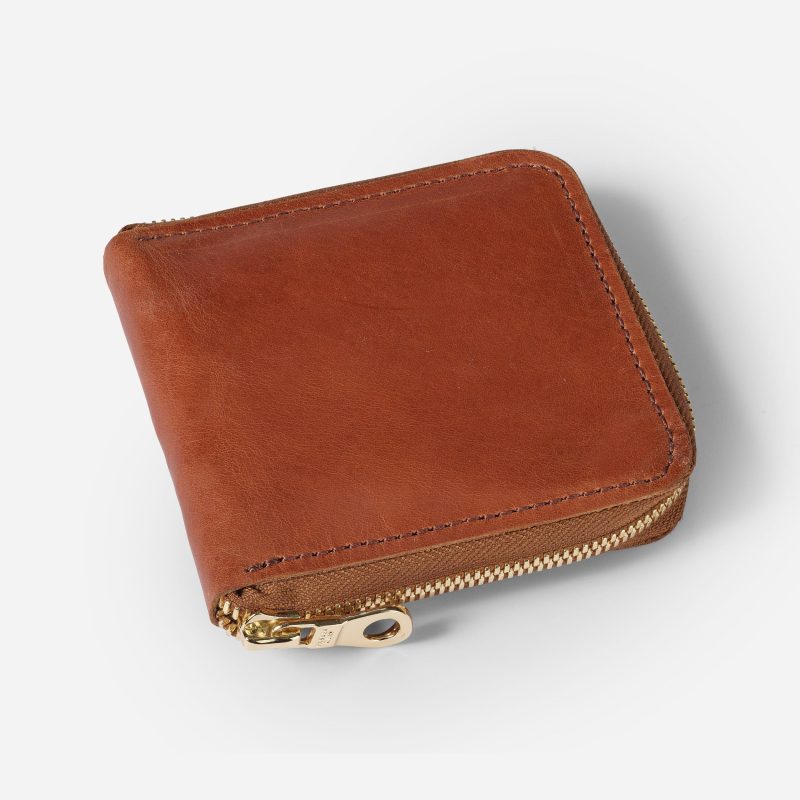 Meskel Full-Grain Leather Square Zip Wallet – Handcrafted in Ethiopia