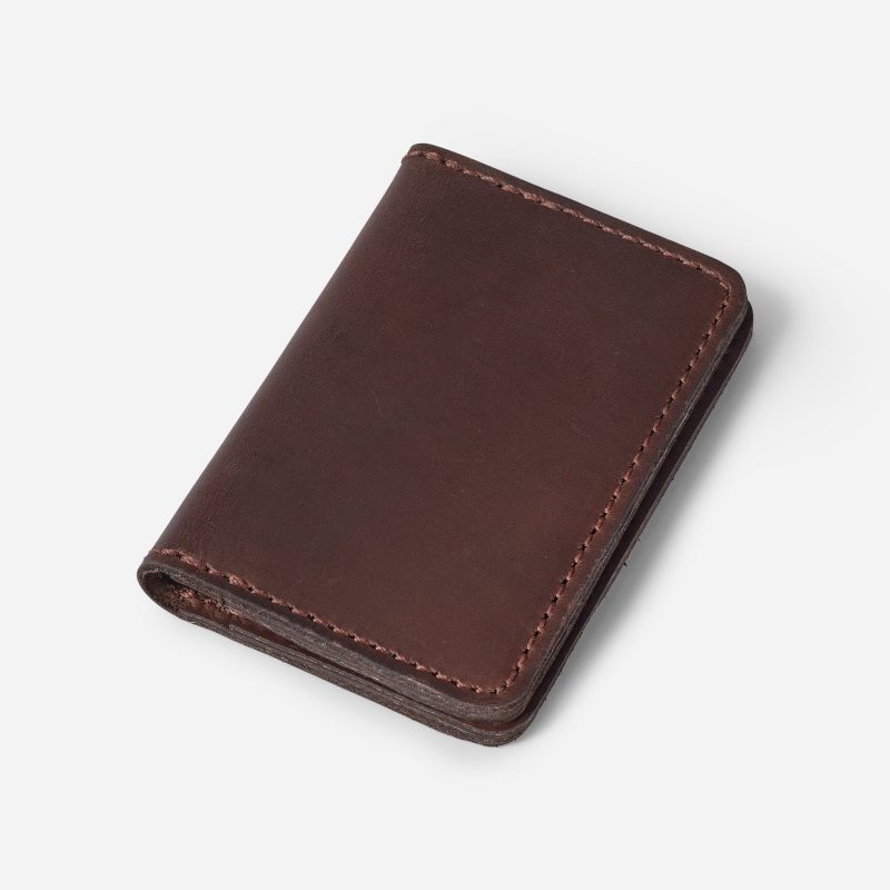 Figueroa Full-Grain Leather Fold Over Card Wallet – Dark Brown, Handcrafted in Ethiopia