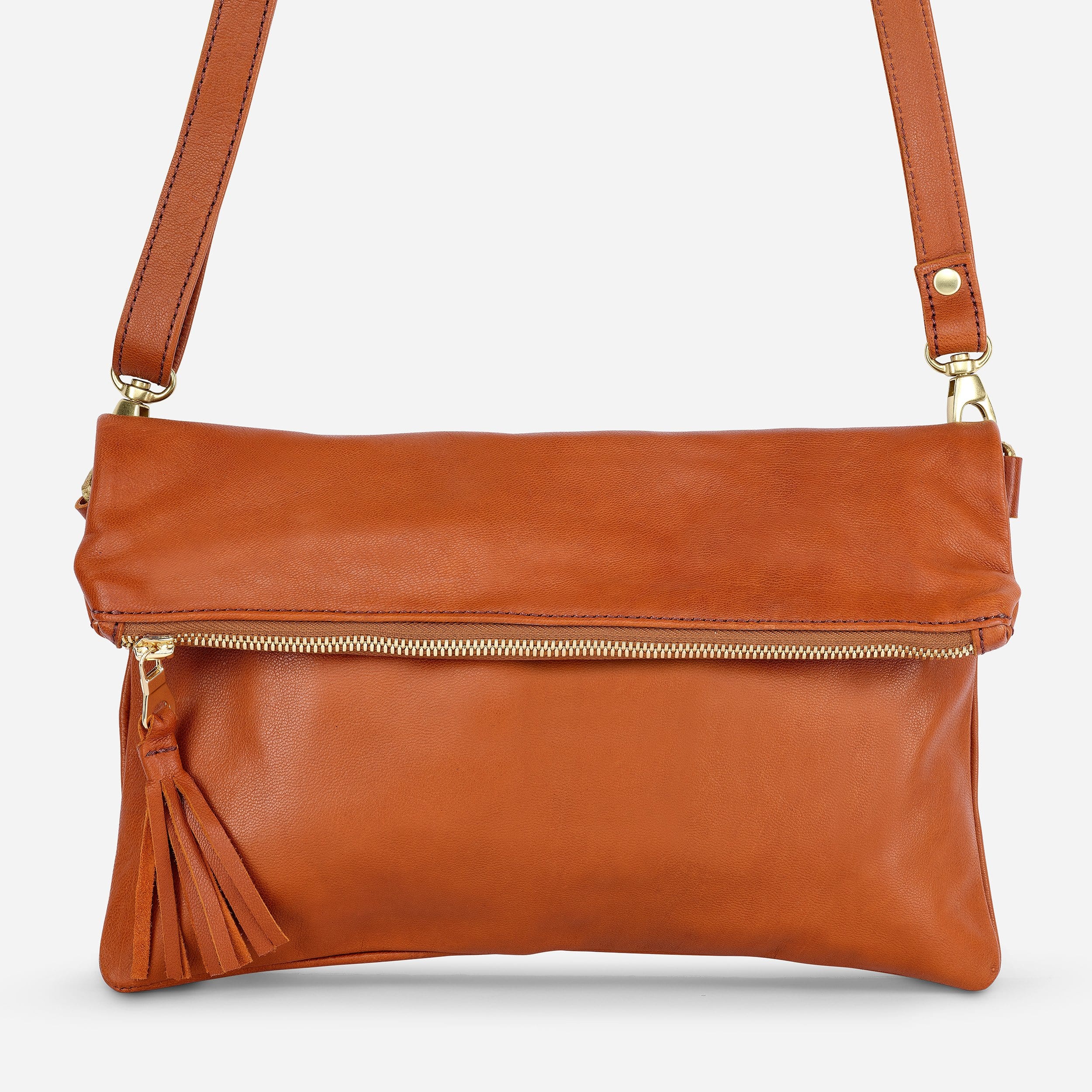 Makeda Full-Grain Ethiopian Goat Leather Crossbody Bag – Handcrafted in Ethiopia