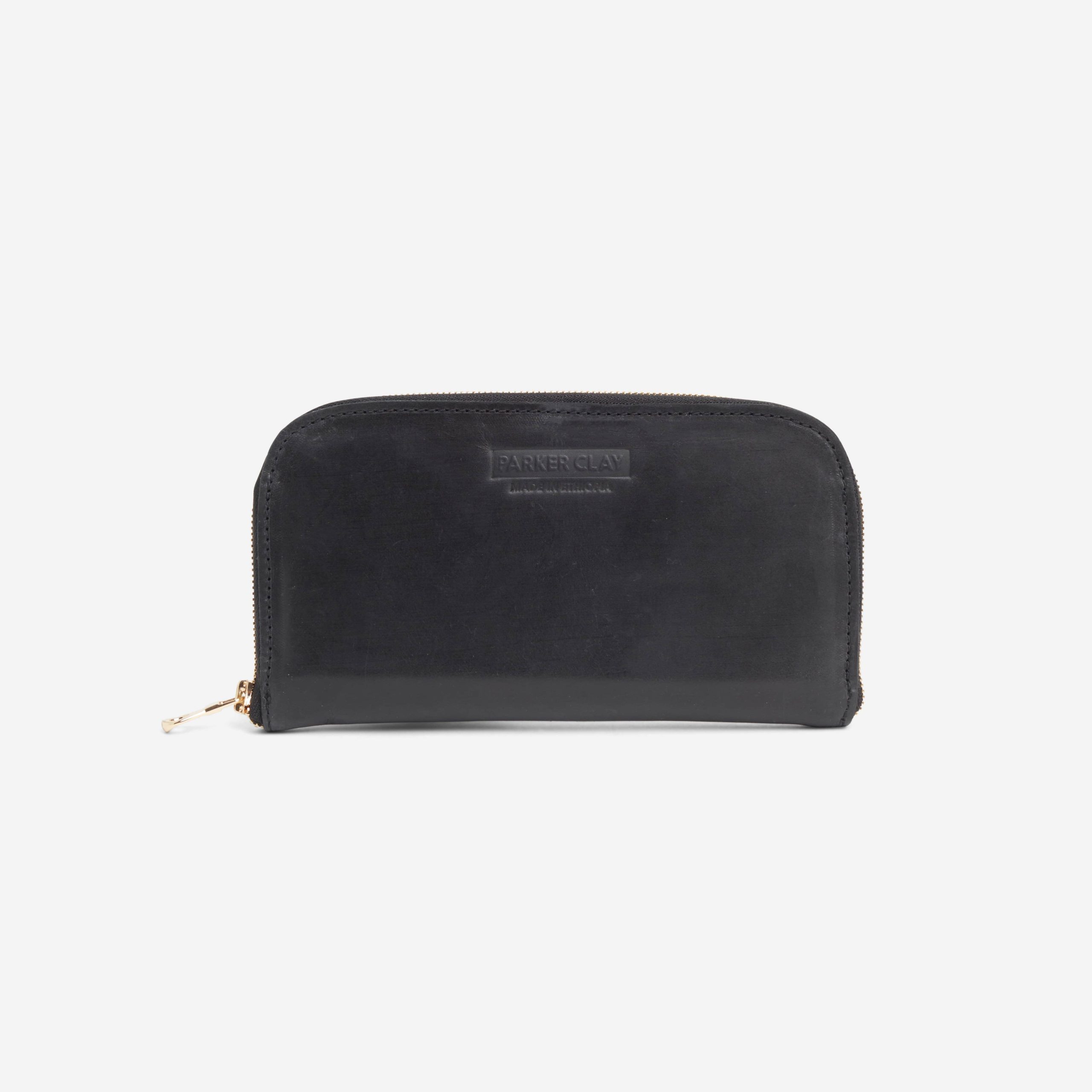 Zahra Full-Grain Leather Accordion Wallet – Black, Handcrafted in Ethiopia