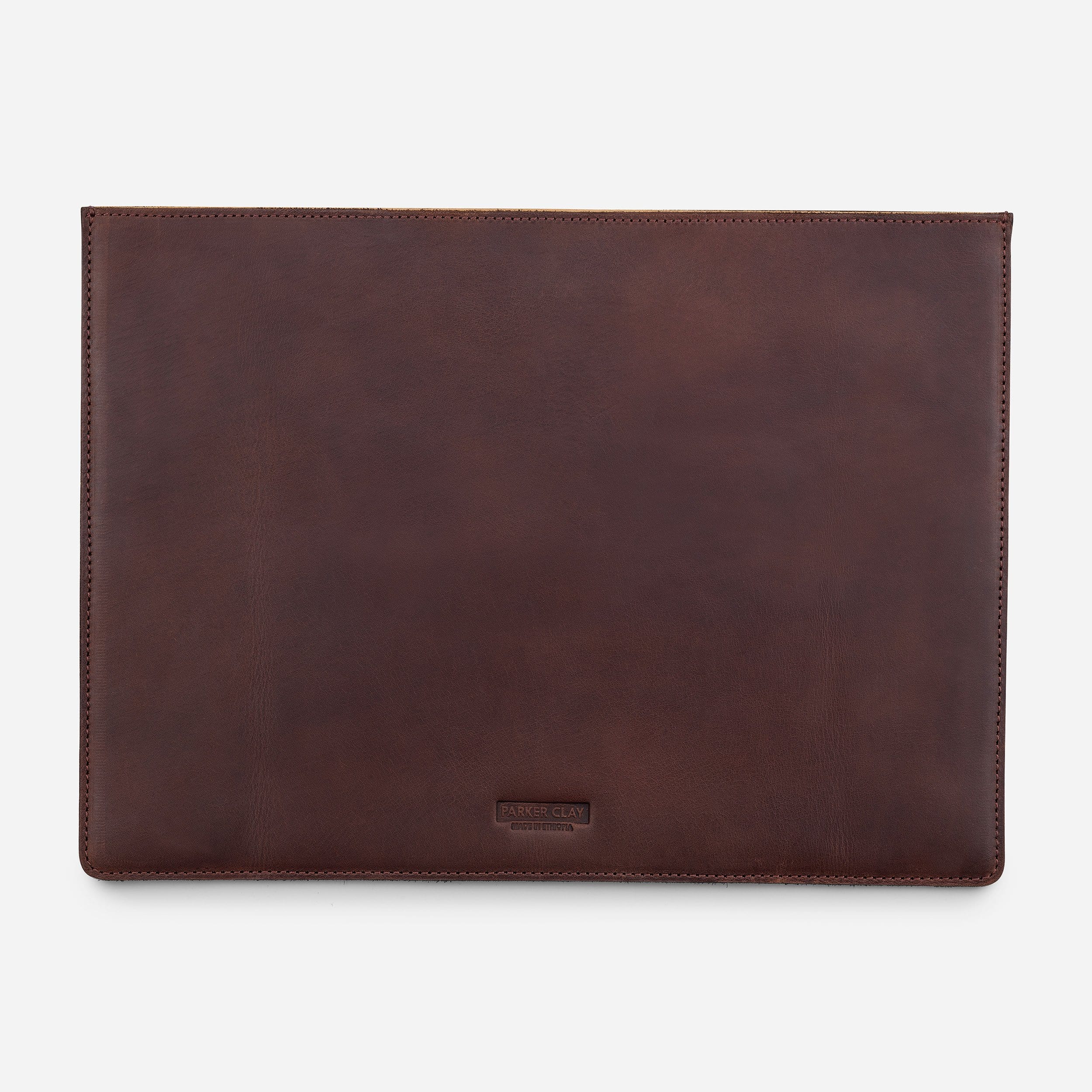 Presidio Full-Grain Leather Laptop Sleeve – Dark Brown, Handcrafted in Ethiopia