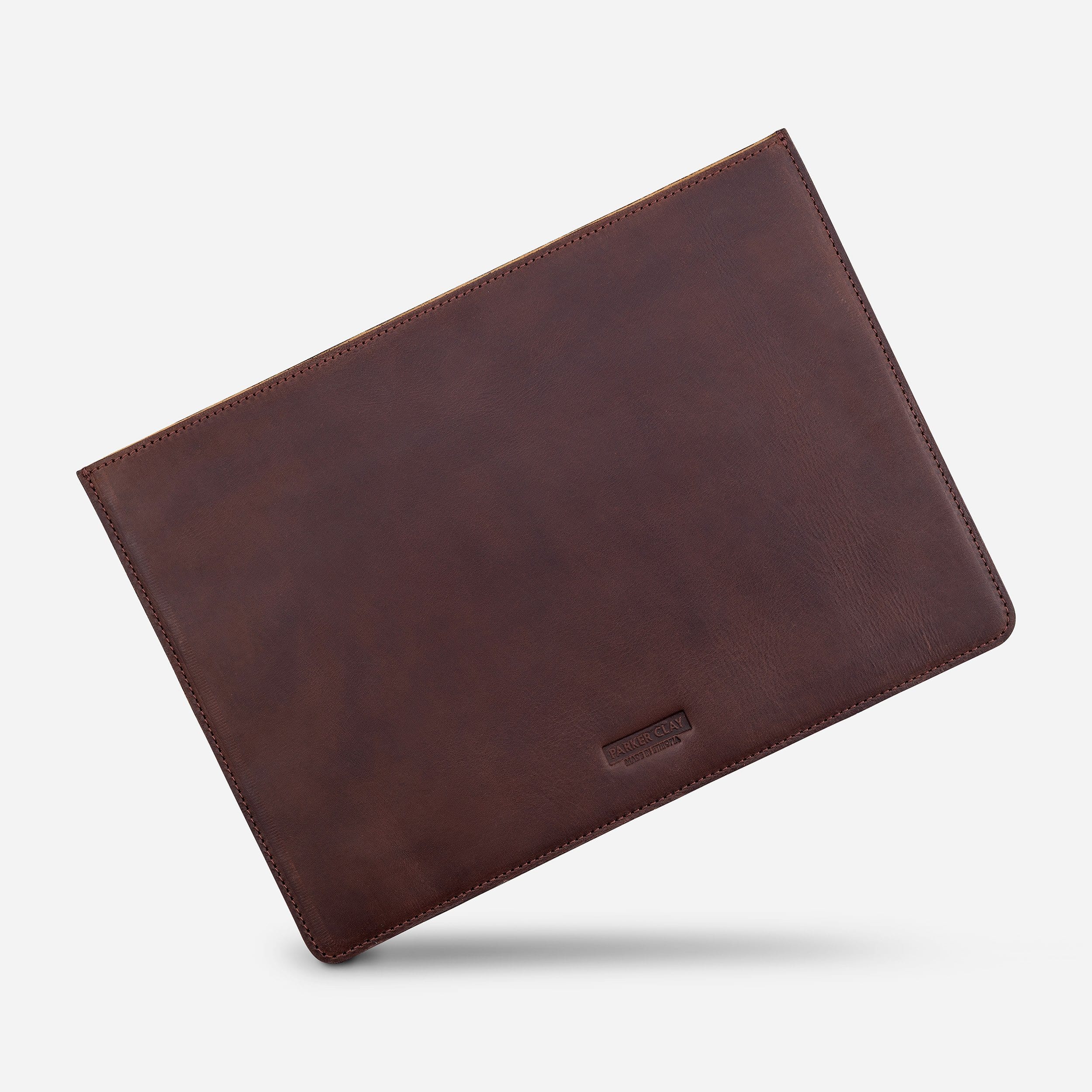 Presidio Full-Grain Leather Laptop Sleeve – Dark Brown, Handcrafted in Ethiopia - Image 3
