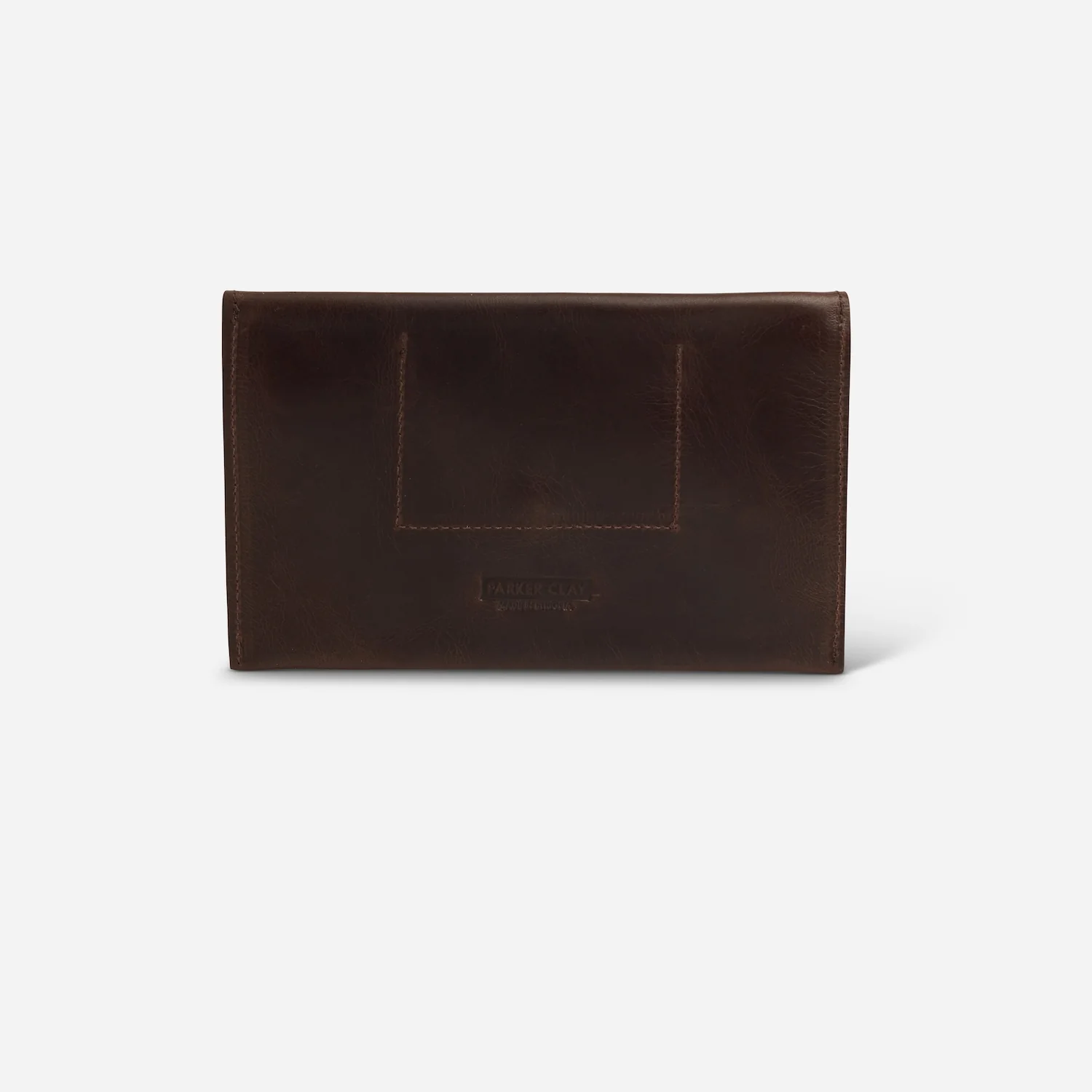 Abeba Full-Grain Leather Envelope Clutch – Dark Brown, Handcrafted in Ethiopia - Image 2