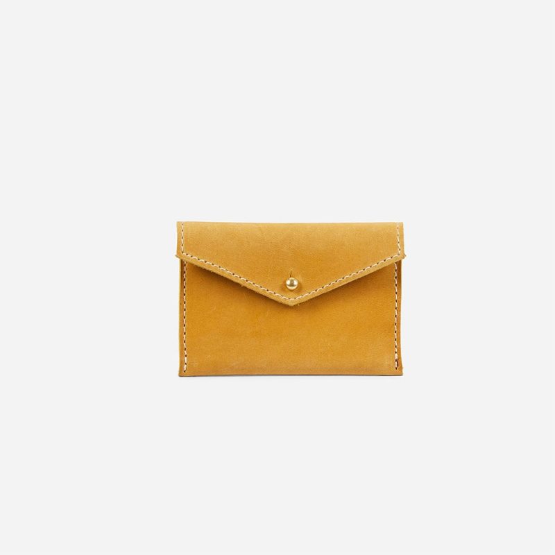 Tigi Full-Grain Leather Card Wallet – Marigold, Handcrafted in Ethiopia