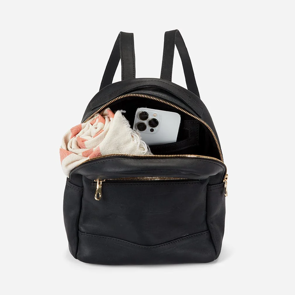 Ella Full-Grain Leather Mini Backpack – Black, Handcrafted in Ethiopia - Image 5