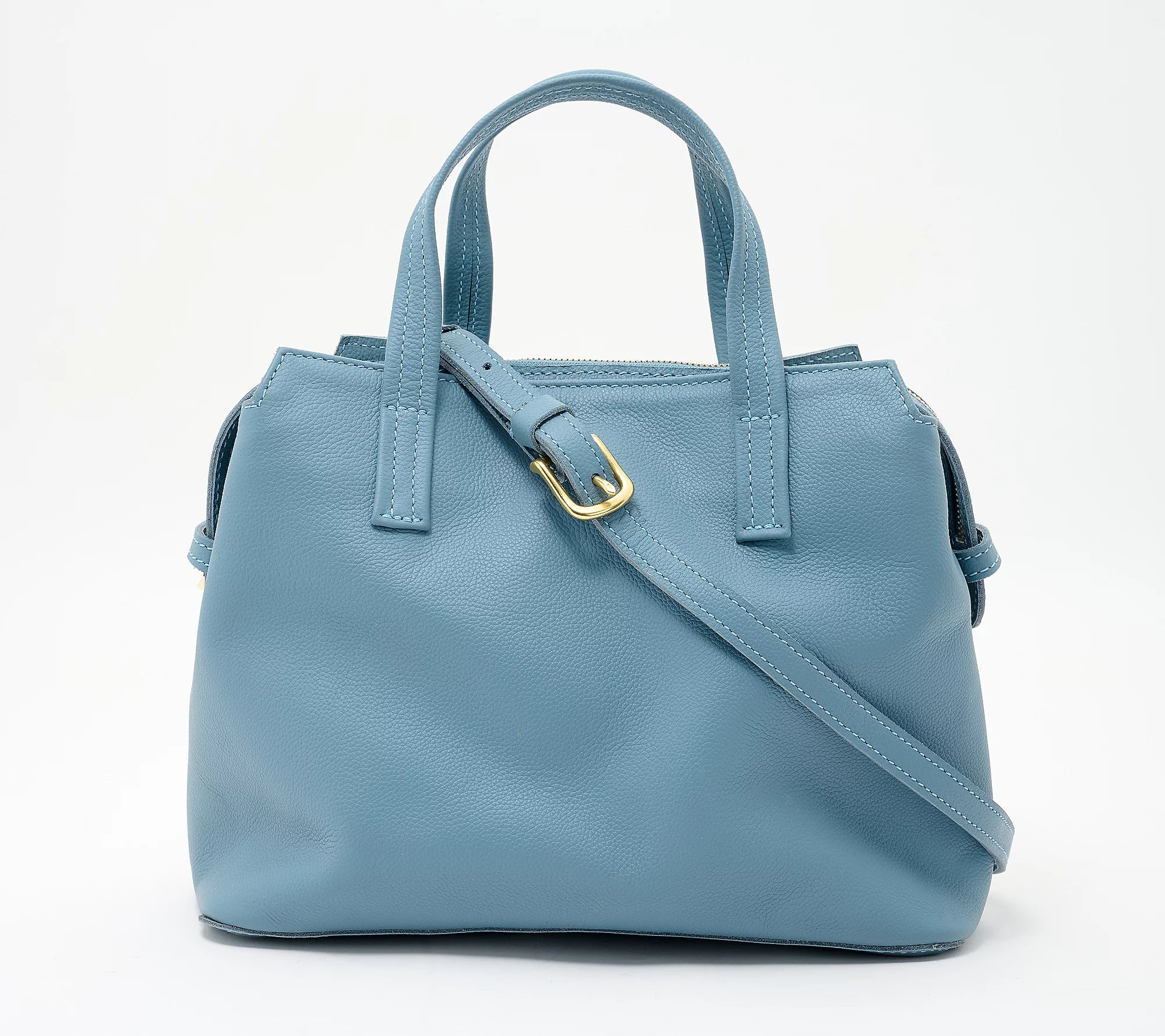 Napa Limited Edition Leather Handbag – Sky Blue, Handcrafted in Ethiopia