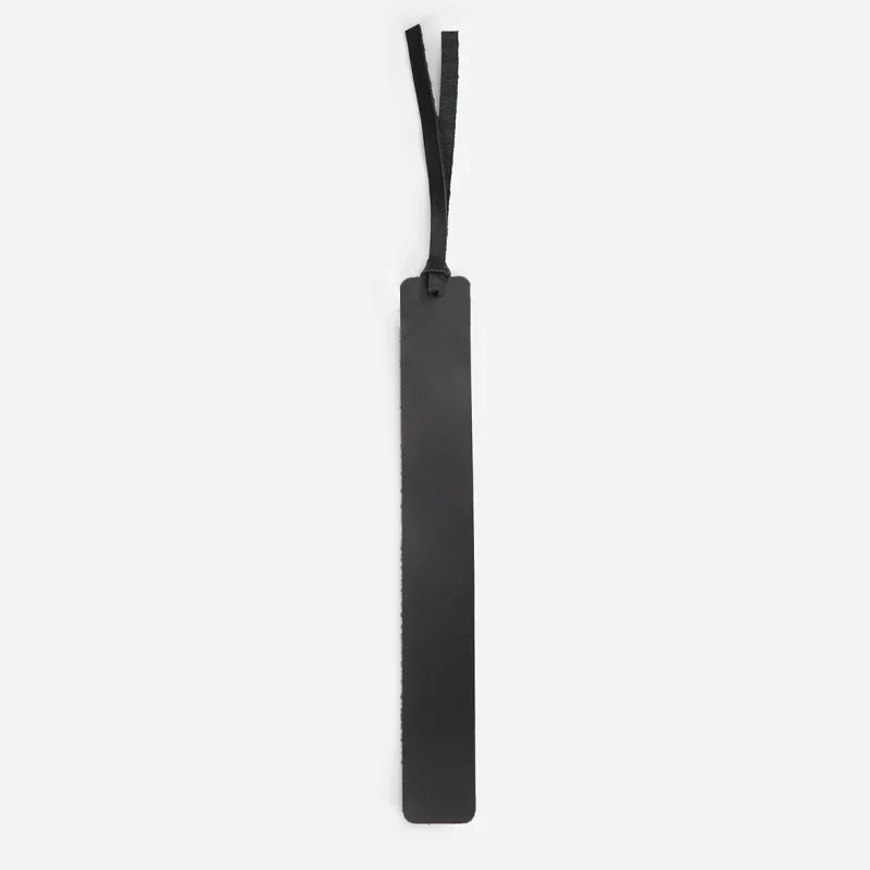 Bookmark Full-Grain Leather – Black, Handcrafted in Ethiopia