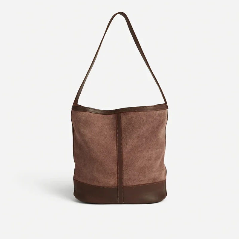 Tana Ethiopian Suede + Pull-Up Leather Bucket Bag – Handcrafted in Ethiopia