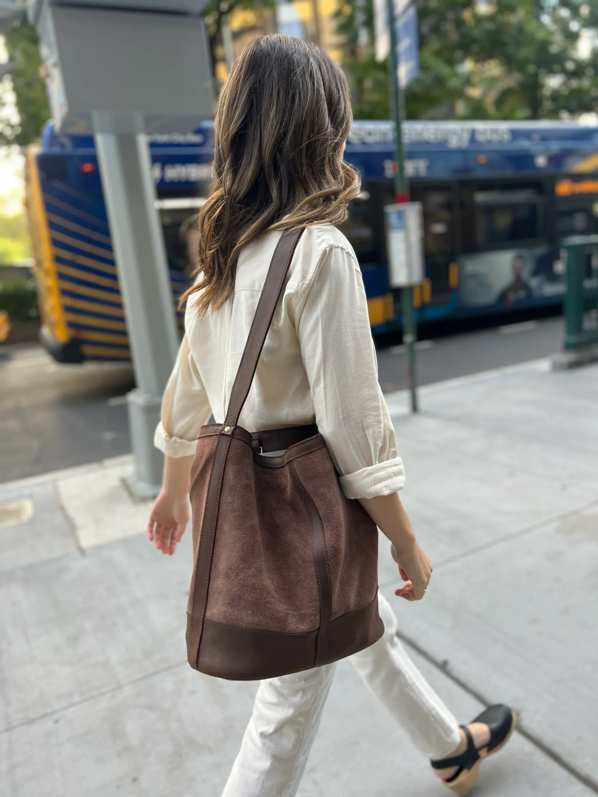 Tana Ethiopian Suede + Pull-Up Leather Bucket Bag – Handcrafted in Ethiopia - Image 2