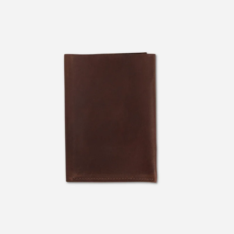 Addis Full-Grain Leather Passport Wallet – Dark Brown, Handcrafted in Ethiopia