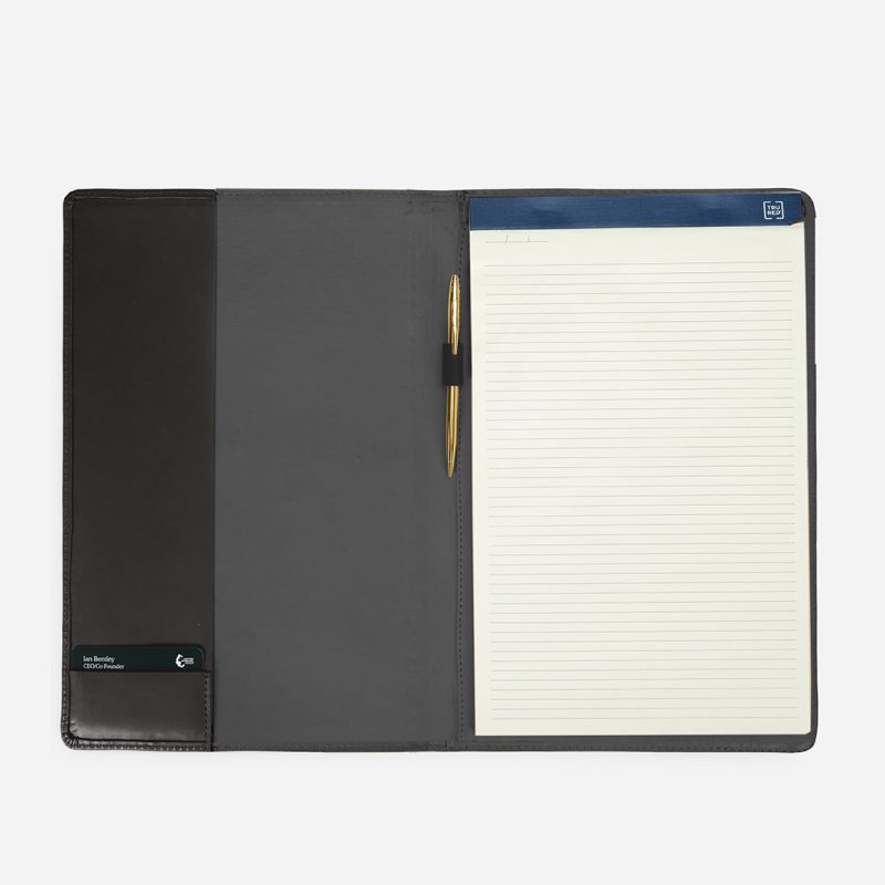Padfolio Executive Full-Grain Leather – Black, Legal Size, Handcrafted in Ethiopia
