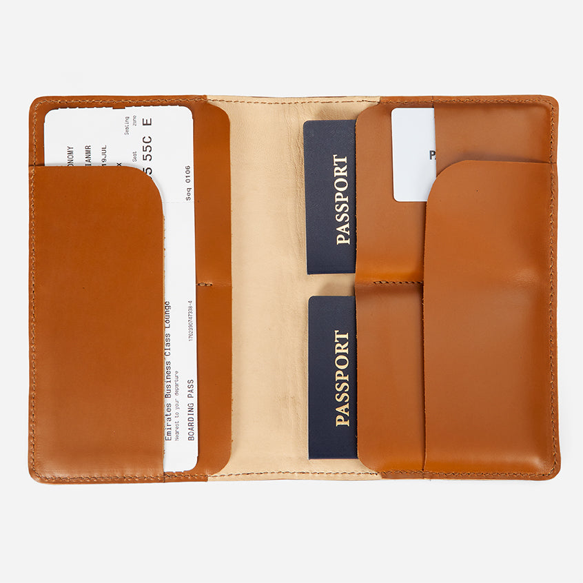 Family Leather Passport Travel Organizer – Holds 4 Passports, Handcrafted in Ethiopia - Image 2