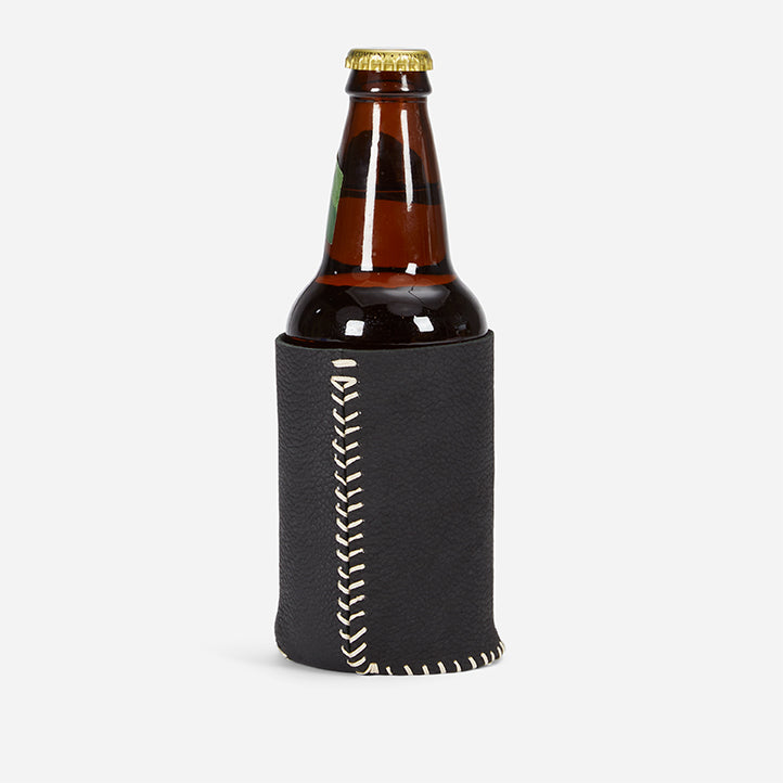 Koozie Full-Grain Leather – Black, Hand-Stitched, Handcrafted in Ethiopia