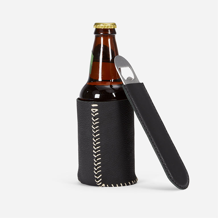 Koozie Full-Grain Leather – Black, Hand-Stitched, Handcrafted in Ethiopia - Image 3