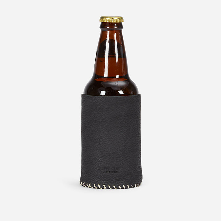 Koozie Full-Grain Leather – Black, Hand-Stitched, Handcrafted in Ethiopia - Image 4