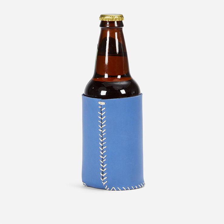 Koozie Full-Grain Leather – Blue, Hand-Stitched, Handcrafted in Ethiopia