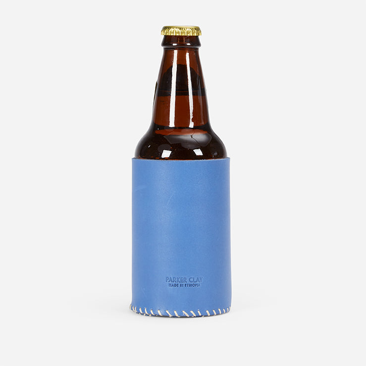 Koozie Full-Grain Leather – Blue, Hand-Stitched, Handcrafted in Ethiopia - Image 3