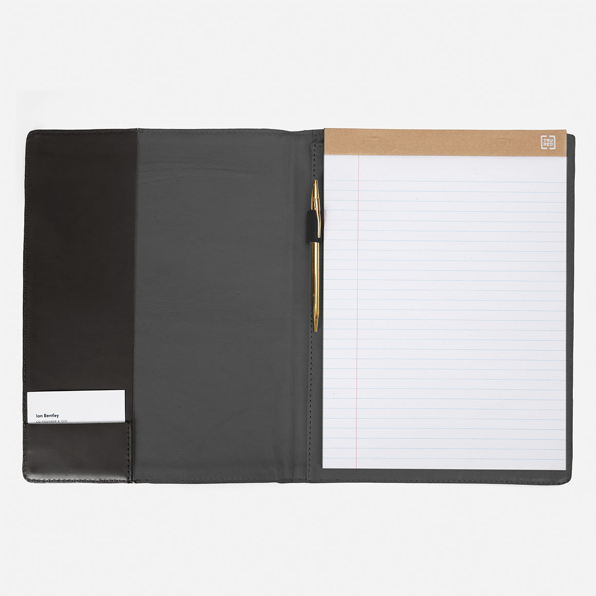 Padfolio Standard Full-Grain Leather – Black, Standard Size, Handcrafted in Ethiopia