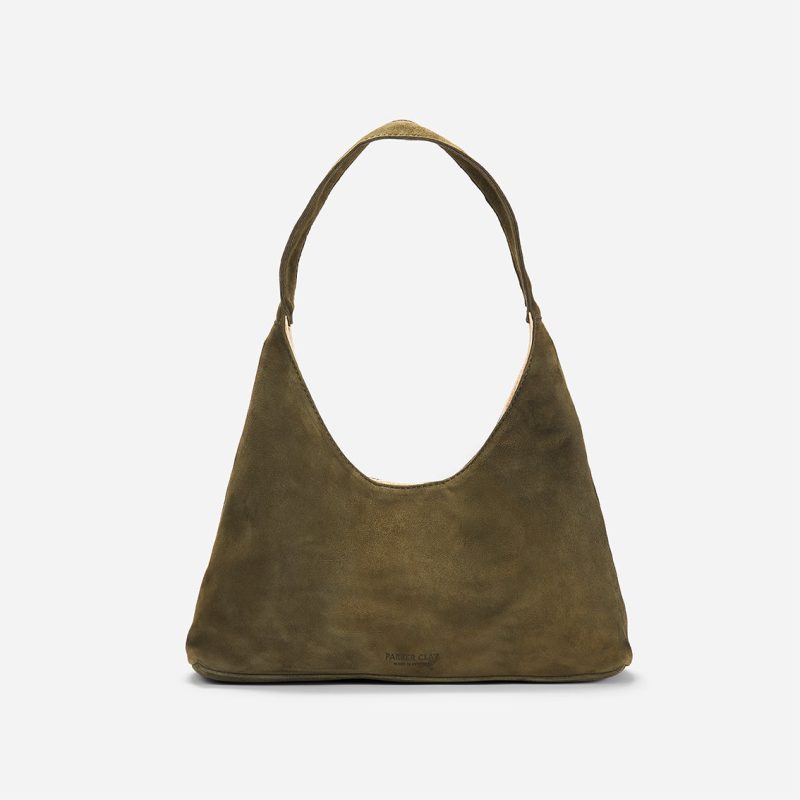 Kisanet Mini Ethiopian Suede Shoulder Bag – Olive, Handcrafted in Ethiopia