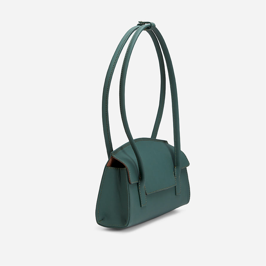Ojai Full-Grain Leather Shoulder Bag – Green, Handcrafted in Ethiopia - Image 5