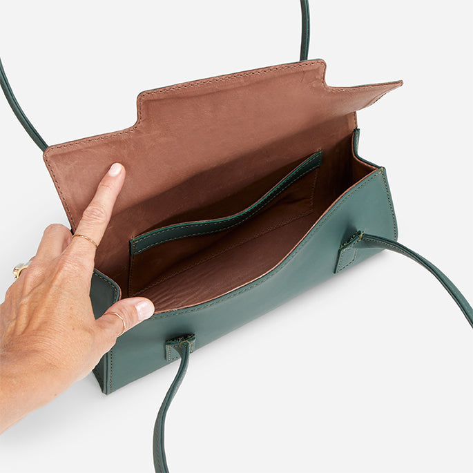 Ojai Full-Grain Leather Shoulder Bag – Green, Handcrafted in Ethiopia - Image 7