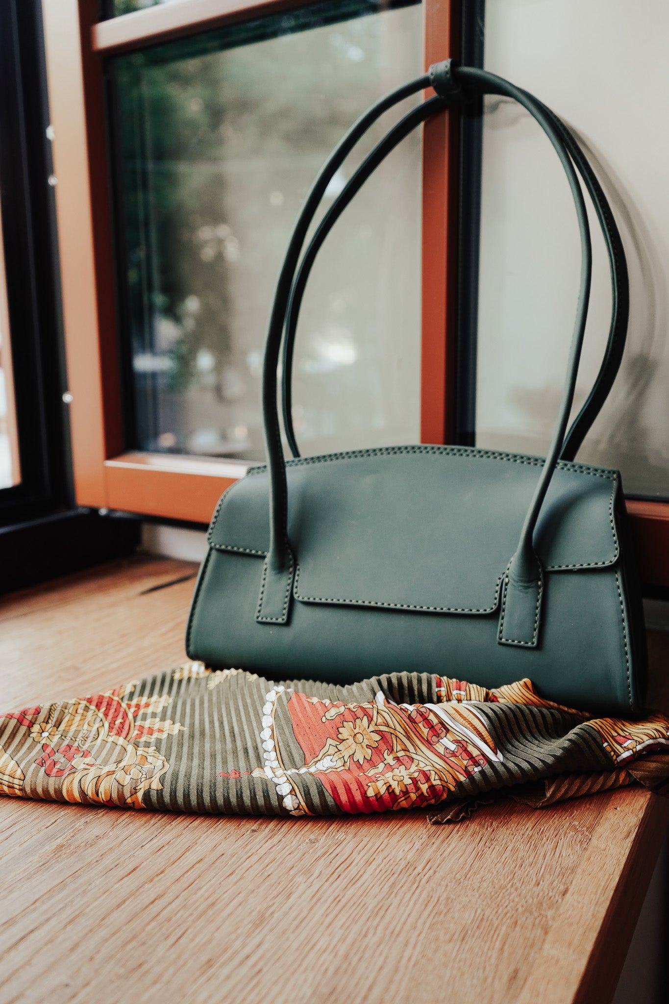 Ojai Full-Grain Leather Shoulder Bag – Green, Handcrafted in Ethiopia - Image 8