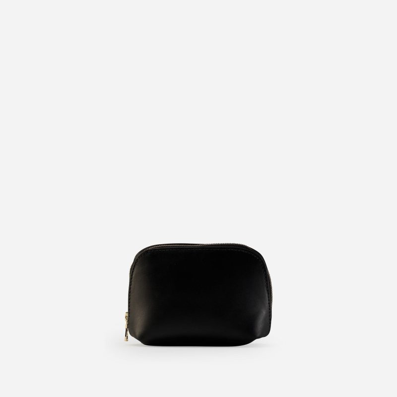 Mulu Mini Full-Grain Leather Catchall Pouch – Black, Handcrafted in Ethiopia