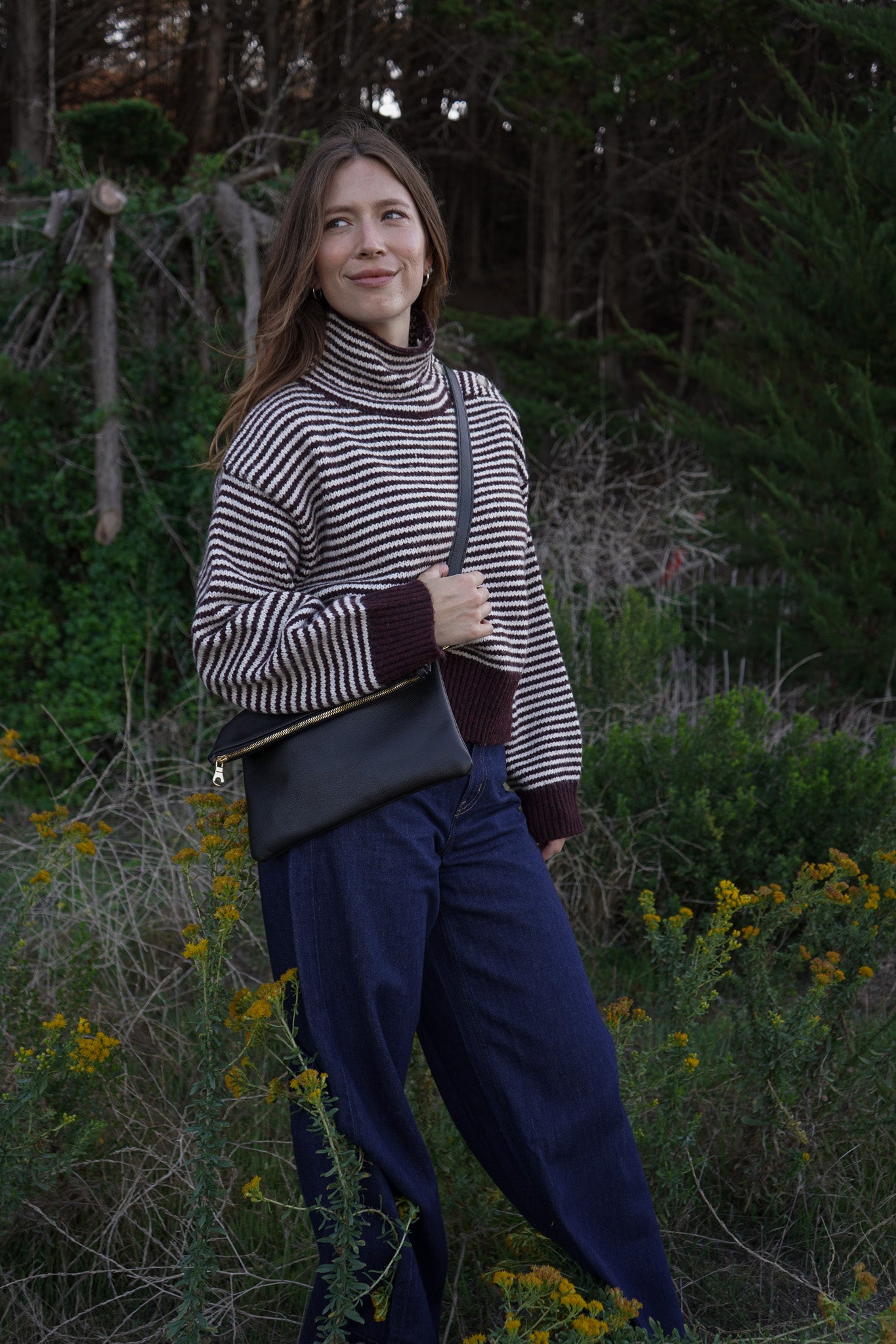 Makeda Limited Edition Ethiopian Leather Crossbody – Black, Handcrafted in Ethiopia - Image 2