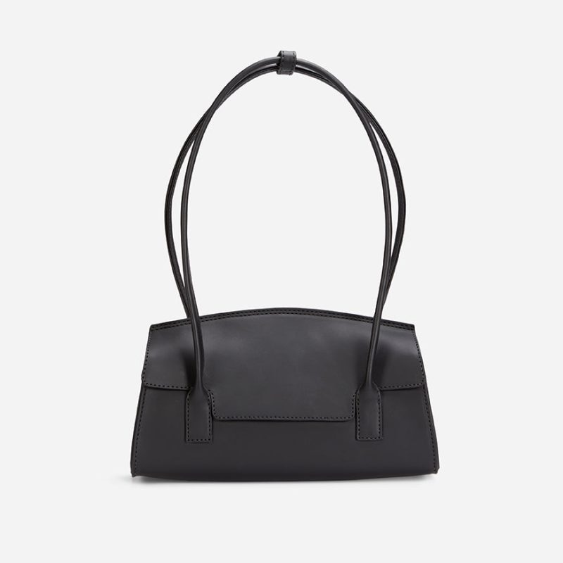 Ojai Full-Grain Leather Shoulder Bag – Black, Handcrafted in Ethiopia