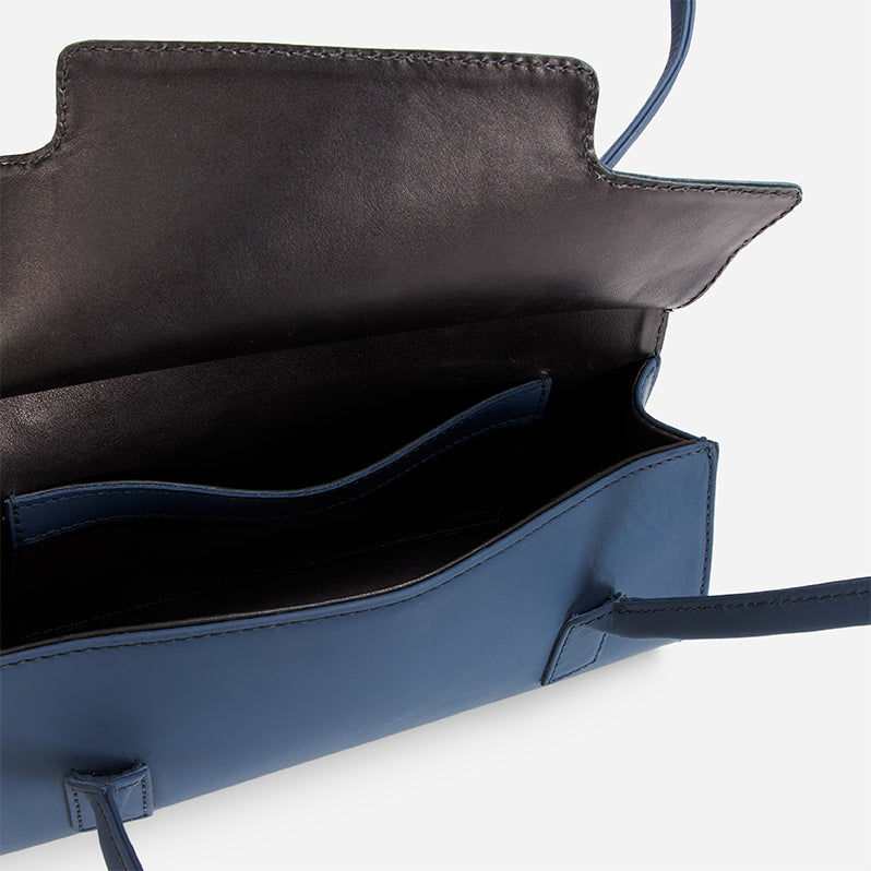 Ojai Full-Grain Leather Shoulder Bag – Blue, Handcrafted in Ethiopia - Image 3