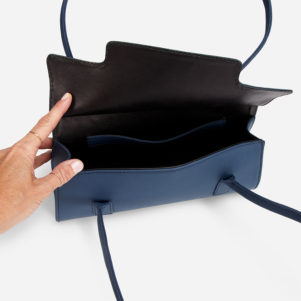 Ojai Full-Grain Leather Shoulder Bag – Blue, Handcrafted in Ethiopia - Image 8
