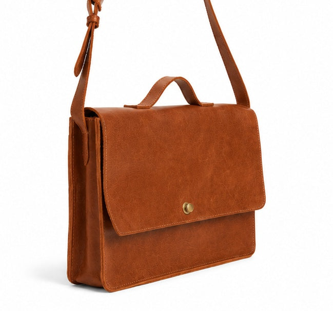 Austin Full-Grain Leather Messenger Bag – Handcrafted in Ethiopia