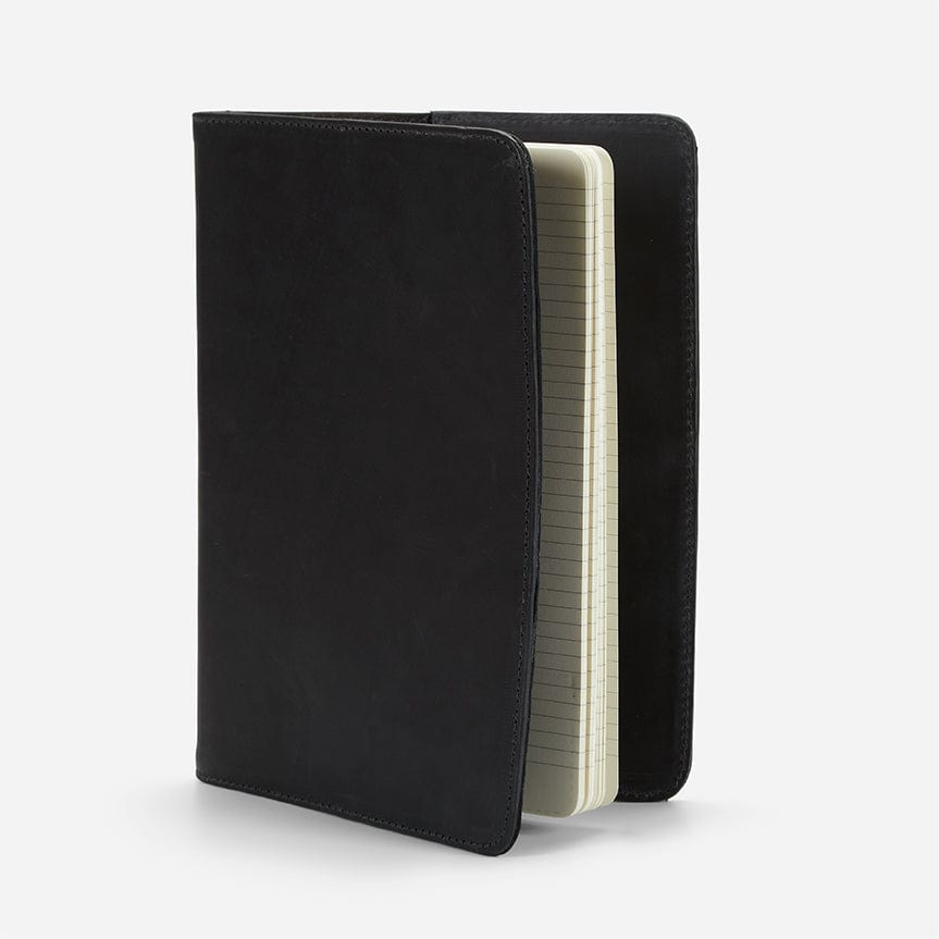Folio Full-Grain Leather – Black, Includes Journal Insert, Handcrafted in Ethiopia