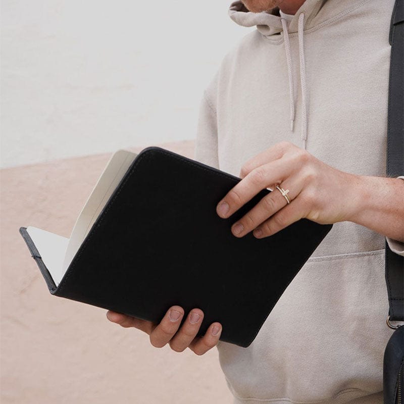 Folio Full-Grain Leather – Black, Includes Journal Insert, Handcrafted in Ethiopia - Image 2